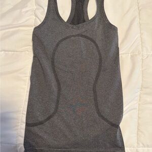 Lululemon Black and Gray Striped Top